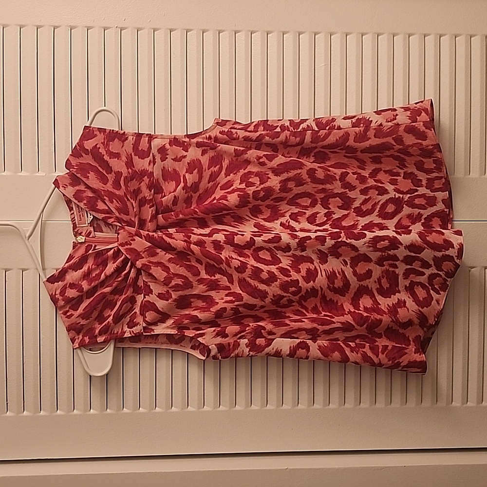 KATE SPADE SZ 4 BLOUSE PINK LEOPARD PRINT NEW WO TAGS